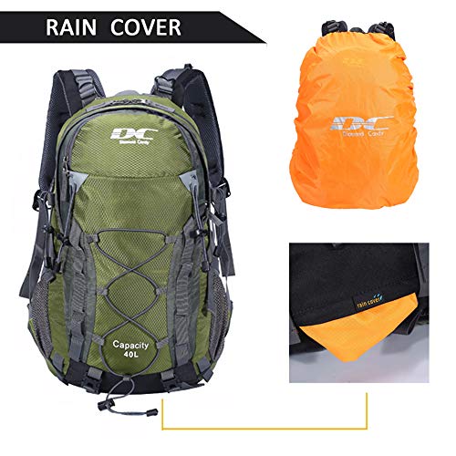 Diamond Candy Waterproof Hiking Backpack for Men and Women, Lightweight Day Pack for Travel Camping | Waterproof - color: Armygreen