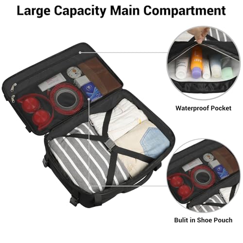 Legestori 25L Military Tactical Bag Backpack for Men, Heavy Duty Molle Daypack 3 Day Bug Out Backpacks Molle Army Large Rucasack Travel Hiking With Bottle Holder (Black) - color: Black