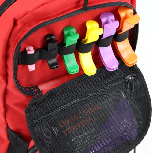 Lightning X Stocked Modular Trauma & Bleeding First Aid Responder Medical Backpack + Kit (Red) - color: Red