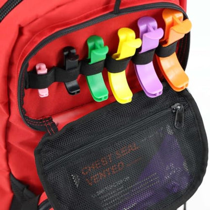 Lightning X Stocked Modular Trauma & Bleeding First Aid Responder Medical Backpack + Kit (Red) - color: Red