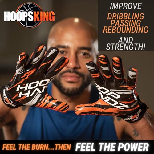 HOOPSKING Hoop Handz Basketball Weighted Training Gloves (Anti-Grip), Over 3 lbs. Per Pair, More Powerful Dribbling - size: Adult Large