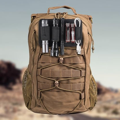 MiOYOOW Tactical Modular Organizer Panel, Elastic EDC Insert Pouch Panel Hook Backed Accessories Holder for Backpack Vest Bag Hook and Loop
