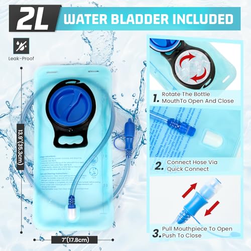 RAINSMORE Hydration Vest with Water Bladder Adjustable Strap Chest Pack