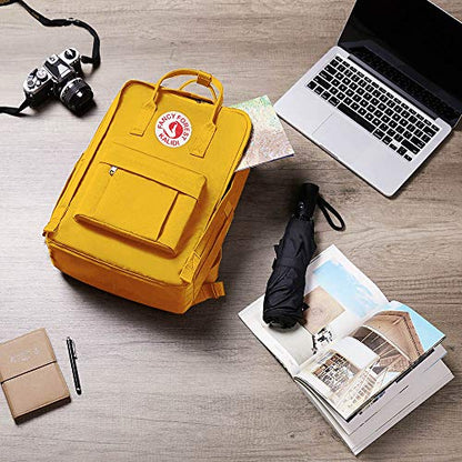 KALIDI Casual Laptop Backpack 15 Inches Classic Camping Rucksack Travel Outdoor Square Daypack College Hiking Gym Bag, Yellow - color: Yellow