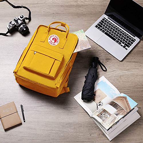 KALIDI Casual Laptop Backpack 15 Inches Square Daypack Totepack Travel Bag - color: Yellow