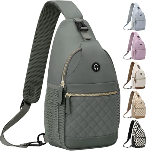 Vankor Small Crossbody Purses Bags for Women Men Travel, Chest Sling Bag Women Casual Cross Body Bag for Woman Sling Backpack - color: Army Green, size: Large
