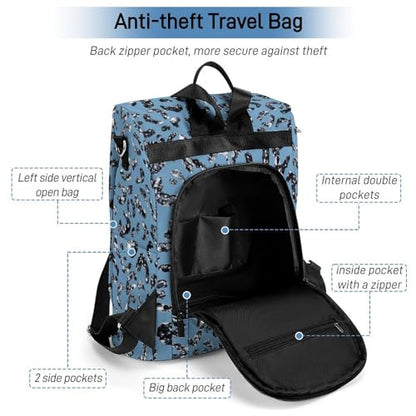 Blue Bling Print Backpack Purse for Women Anti-Theft Bag Fashion Bags Ladies Shoulder Travel Bag - color: Blue Bling Print, size: No Custom