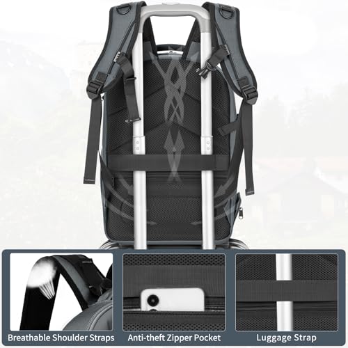 Camera Backpack, Hardshell DSLR Photography Camera Bag with Rain Cover, Waterproof Hard Shell Camera Case with Tripod Holder & 15.6" Laptop Compartment Compatible with Canon/Nikon/Sony/DJI Mavic Drone - color: Grey