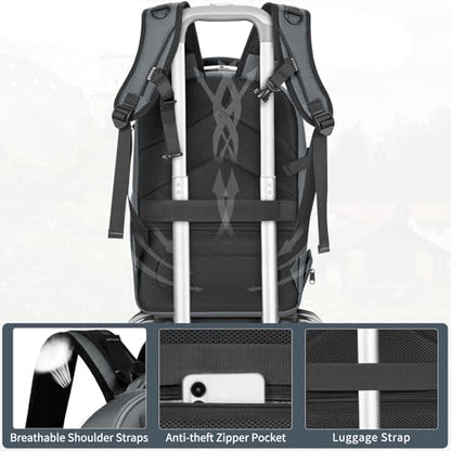 Camera Backpack, Hardshell DSLR Photography Camera Bag with Rain Cover, Waterproof Hard Shell Camera Case with Tripod Holder & 15.6" Laptop Compartment Compatible with Canon/Nikon/Sony/DJI Mavic Drone - color: Grey