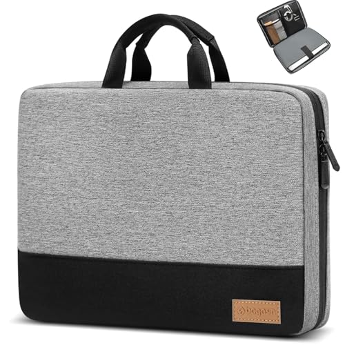 bagasin Laptop Sleeve Case 17 17.3 Inch, Slim Water Resistant TSA Laptop Cover with Handle Durable Protective Computer Carrying Case Compatible with HP Dell Lenovo Asus Notebooks - color: Gray, size: 17
