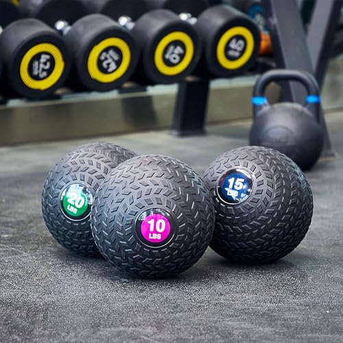 Fitvids Slam Medicine Wall Balls Workout Exercise Fitness Weighted Balls for Cross Training, Strength and Conditioning Exercises, Cardio and Core Workouts - style: 6 Pounds