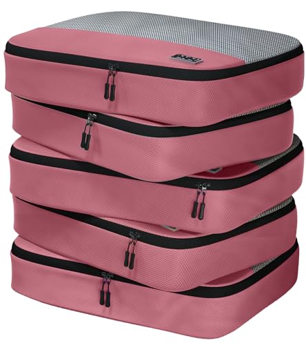 Large Packing Cubes for Travel - 5pc Packing Cubes for Suitcases - Lightweight Luggage Organizer Bags (Non-Compression) - color: Pink, size: Large