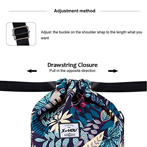 XEYOU Drawstring Sports Backpack Lightweight Gym Yoga Sackpack Shoulder Rucksack Casual Outdoor Daypack for Women and Men | Lightweight - color: Blue Maple Leaf