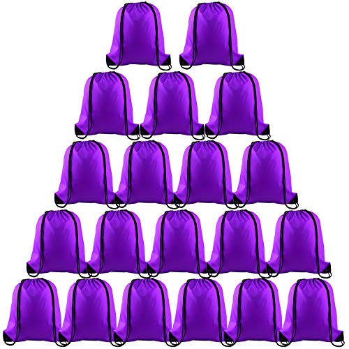 KUUQA 20Pcs Purple Drawstring Backpack Bag Bulk - color: Purple
