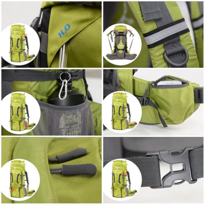 Wind Tour Outdoor 60L Ripstop Trekking Bag Sport Backpack with Rain Cover for Climbing Cycling(Blue | 70+10L) - color: Blue | 70+10l