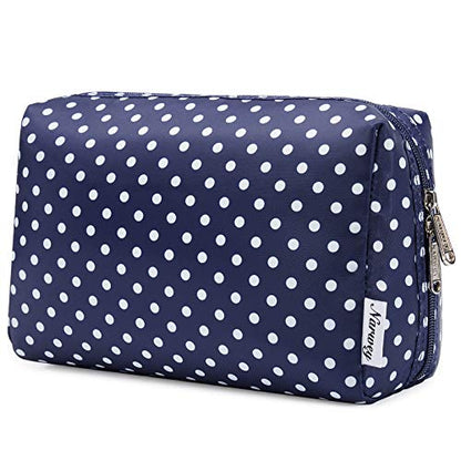 Narwey Cute Makeup Bag Travel Cosmetic Bag Organizer Toiletry Bag Make Up Bags with Compartments for Women Girls (Large, Polka Dot) - color: Polka Dot, style: Large