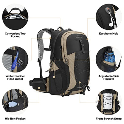 Maelstrom Hiking Backpack,Camping Backpack,40L Waterproof Hiking Daypack with Rain Cover,Lightweight Travel Backpack,Khaki - color: 40l Khaki, size: 40l