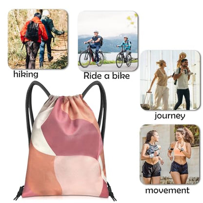 Drawstring Backpack Draw String Bag Sports Gym Bags Waterproof Cute Aesthetic Sackpack for Unisex Women Sports Beach Travel(13"×17")-Pink - color: Z10-pink