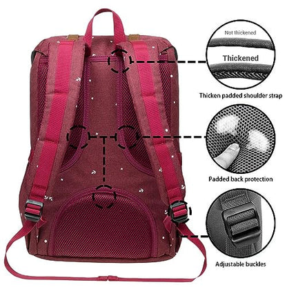 KAUKKO Laptop Outdoor Backpack Traveling Daypack Hiking Rucksack Large Capacity Bag Fits 15.6"(5-13-MAROON-NEW) - color: 5-13-maroon-new