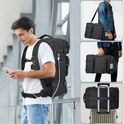DEYACE 40L Travel Airline Backpack Men TSA Approved with Shoes Compartment | YKK-Zipper ,Fits 17.3 Inch Laptop,AER Travel Pack,Carry-on Size, Everyday Use Laptop Bag,for Weekender