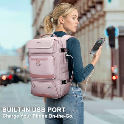 PIJUSHI Carry on Travel Backpack for Women Convertible Duffel Bag Backpack Large Luggage Rucksack Fit 16 Inch Laptop(PE039 Light Purple) - color: Light Purple