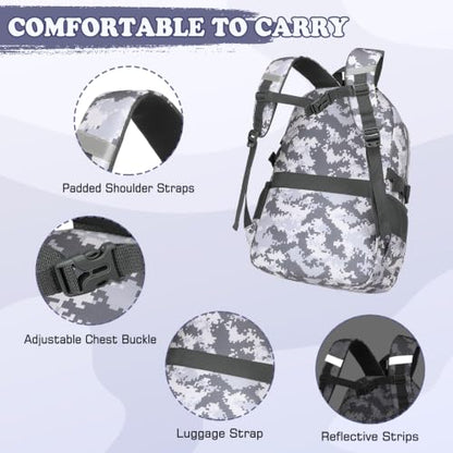 Camo Backpack for Boys, Tactical Boys Backpack with Lunch Box Pencil Case, Kids Backpacks with USB Charging Port, Military Army School Bookbag for Teen Boy Elementary Middle High School Camp - color: Grey