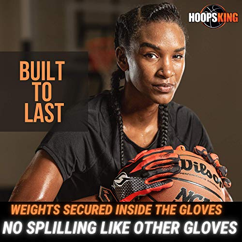 HOOPSKING Hoop Handz Basketball Weighted Training Gloves (Anti-Grip), Over 3 lbs. Per Pair, More Powerful Dribbling - size: Adult Extra-Large