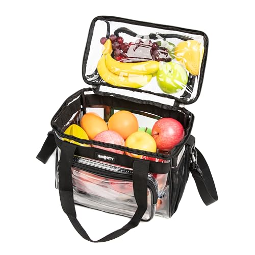 J.CARP Clear Bag Heavy Duty Backpack Durable Transparent See Through Bag - color: Lunch Bag Small, Black