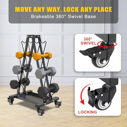 Kipika Heavy Duty 3 Tier Dumbbell Rack Multifunctional, Weight Rack for Dumbbells, Home Gym Equipment, Suitable for Storage of Dumbbell, Kettle Bell, Barbell Plate, Barbell Bar - color: 4 Tier Tilt Shelf