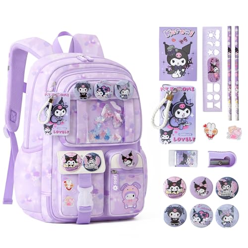 Cute Backpacks for Girls, Cute Backpack for School, Cute School Backpack for Kids Ages 6-12 - color: Purple