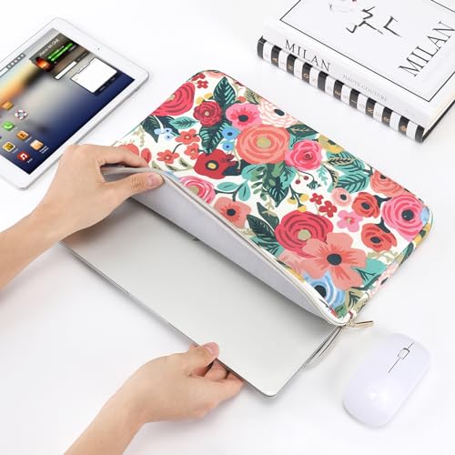 DOMISO 17 inch Laptop Sleeve Protective Case Cover Compatible with 17-17.3 inch HP Dell ASUS Lenovo Chromebook,Waterproof Computer Cases Bag with Accessory Pouch,Rose - color: Rose, size: 17 inch
