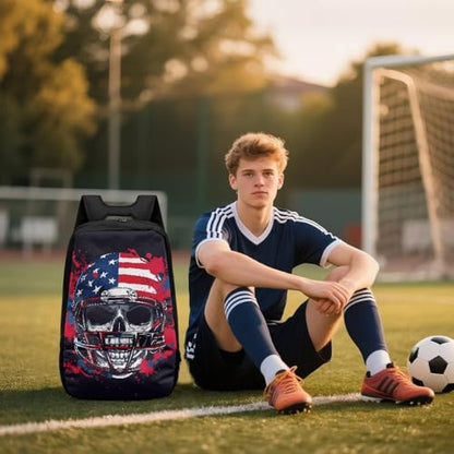 Basketball Backpack With Separate Ball Compartment And Shoes Fit Basketball Volleyball Football - color: Skeleton Rugby Player