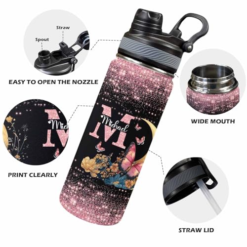 Custom Diaper Bag for Girls Personalized Diaper Bag Backpack &Insulated Water Bottle with Name Custom Monogram Baby Travel Bag Nursing Diaper Mommy Backpack with Adjustable Shoulder Straps Nappy Bag - color: Design 07