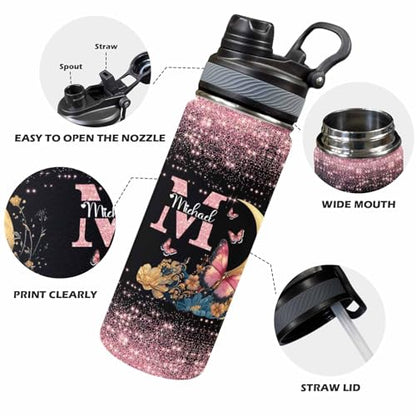 Custom Diaper Bag for Girls Personalized Diaper Bag Backpack &Insulated Water Bottle with Name Custom Monogram Baby Travel Bag Nursing Diaper Mommy Backpack with Adjustable Shoulder Straps Nappy Bag - color: Design 07