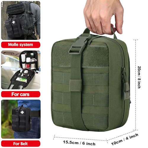 Molle First aid Kit pouch Empty ifak bag EMT Tactical Pouch for Med Rescue - color: OD