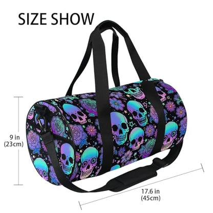 MNSRUU Duffel Bags Funny Skulls Sports Gym Bag Travel Luggage Overnight Bags for Men Women Duffel Bags for Traveling - color: Goth 13