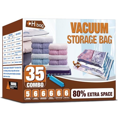 Vacuum Storage Bags, Space Saver Vacuum Seal Storage Bags 35-Pack Sealer Bags for Clothes, Clothing, Bedding, Comforter, Blanket (35C) - size: 35-COMBO