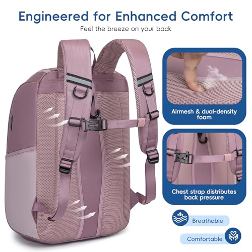 KAVIGOR Pickleball Bag, Large Pickleball Backpack Holds 4 to 6 Paddles, Shoes Compartment & Wet/Dry Pocket (9 Pockets), Charge Port - color: Berry Pink