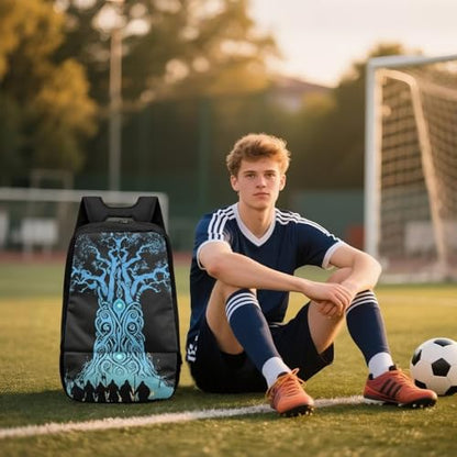 Basketball Backpack With Separate Ball Compartment And Shoes Fit Basketball Volleyball Football - color: Viking style Tree