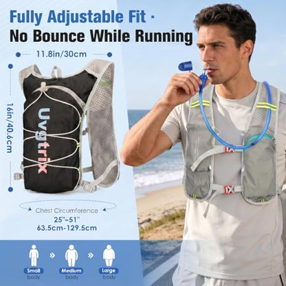 Hydration Vest Backpack with 2L Water Bladder, Lightweight Breathable Run Pack for Cycling Hiking Climbing Running - color: Black