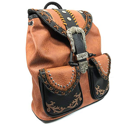 Zelris Western Country Floral Buckle Rucksack Backpack (Rustic Copper) - color: Rustic Copper