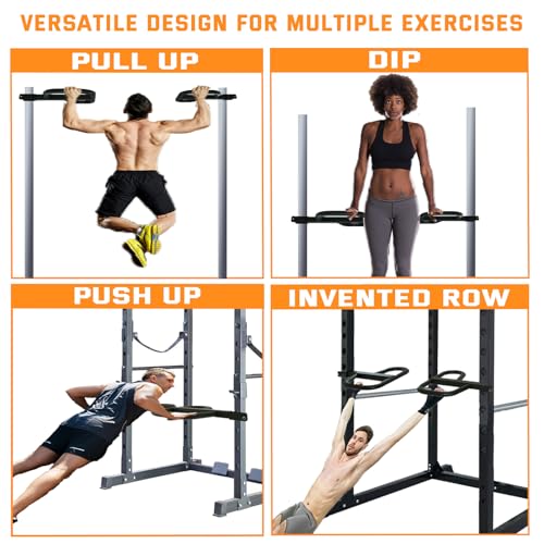 Dip Bar Attachment for 2"x2" Squat Rack, Heavy Duty Power Rack Attachment with 5/8" or 1" Hole - color: For 2" x 2" Power Rack with Multi Grips