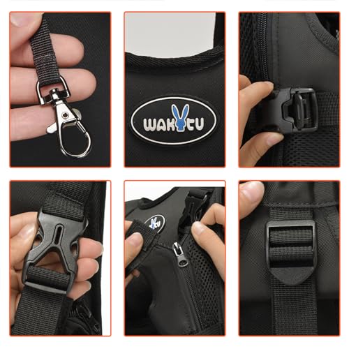 Wakytu Pet Front Dog Carrier Backpacks, Adjustable Dog Backpack Carrier, Comfortable Shoulder Straps, Soft Sponge Cushion, Designed to Fit Pets, S Size, 2-7LB - color: 2.0 Black, size: Small