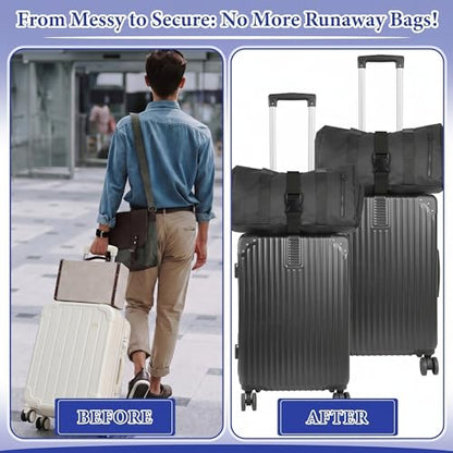 Sadnyy Luggage Straps for Suitcases, Adjustable Travel Belt to Add a Bag, Suitcase Connector Straps for Carry on Luggage Bungee Elastic Travel Accessories with Backpack Attachment (8 Pack,Chic Style) - style: Chic Style