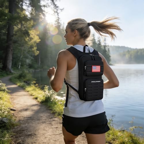 Maelstrom Tactical Hydration Backpack,Water Pack with 2L Water Bladder | BPA-free,MOLLE Compatibility,lightweight,insulated layer, Breathable back panel and shoulder,for running/hunting/cycling - color: Black