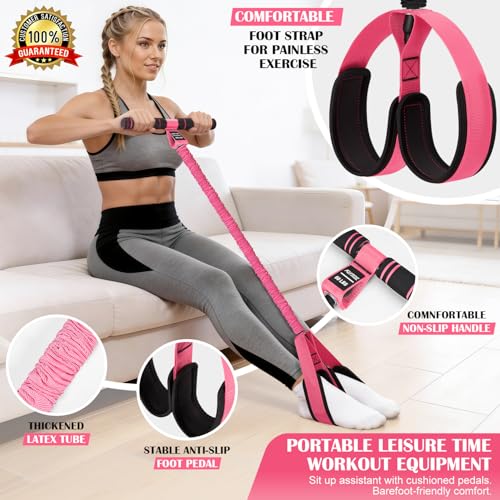 KUTIZE Pedal Resistance Band with Handle and Booty Bands Set for Women, 2 in 1 Fabric Exercise Bands for Core, Leg and Glutes, Full Body Home Gym Exercise Equipment for Yoga, Pilates, Physical Therapy