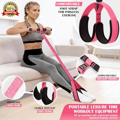 KUTIZE Pedal Resistance Band with Handle and Booty Bands Set for Women, 2 in 1 Fabric Exercise Bands for Core, Leg and Glutes, Full Body Home Gym Exercise Equipment for Yoga, Pilates, Physical Therapy