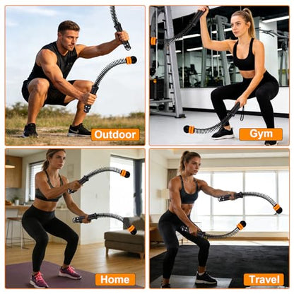 2PCS Adjustable Weighted Ropeless Battle Ropes, Heavy Duty Cordless Battle Rope for HIIT & Cardio Full-Body Workout Tool with Non-Slip Spiral Handles, Home Gym Equipment for Men & Women (Black)