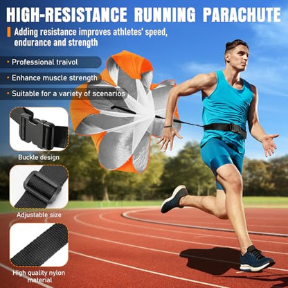 MUROZA Agility Ladder, Agility Speed Training Equipment Set, 20ft Speed Ladder, 12 Soccer Cones, 4 Hurdles, Jump Rope, Running Parachute, Soccer Football Basketball Training Equipment Accessories - color: Orange