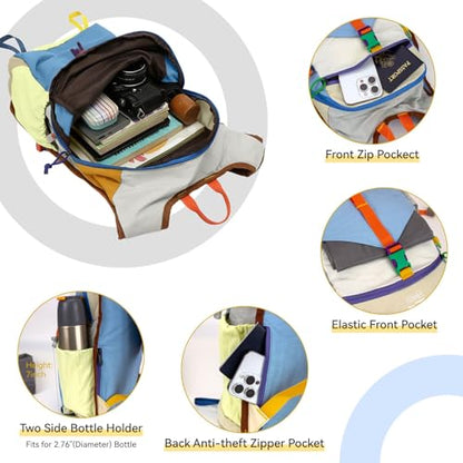 Small Hiking Backpack Travel Daypack 15L Colorful Lightweight Packable Foldable Casual Backpack for Women Men - color: Light Blue
